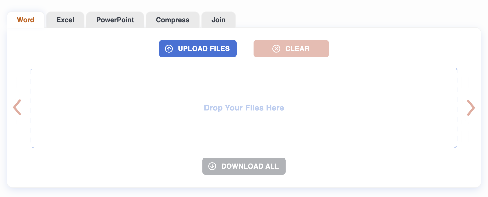 upload area listing supported formats