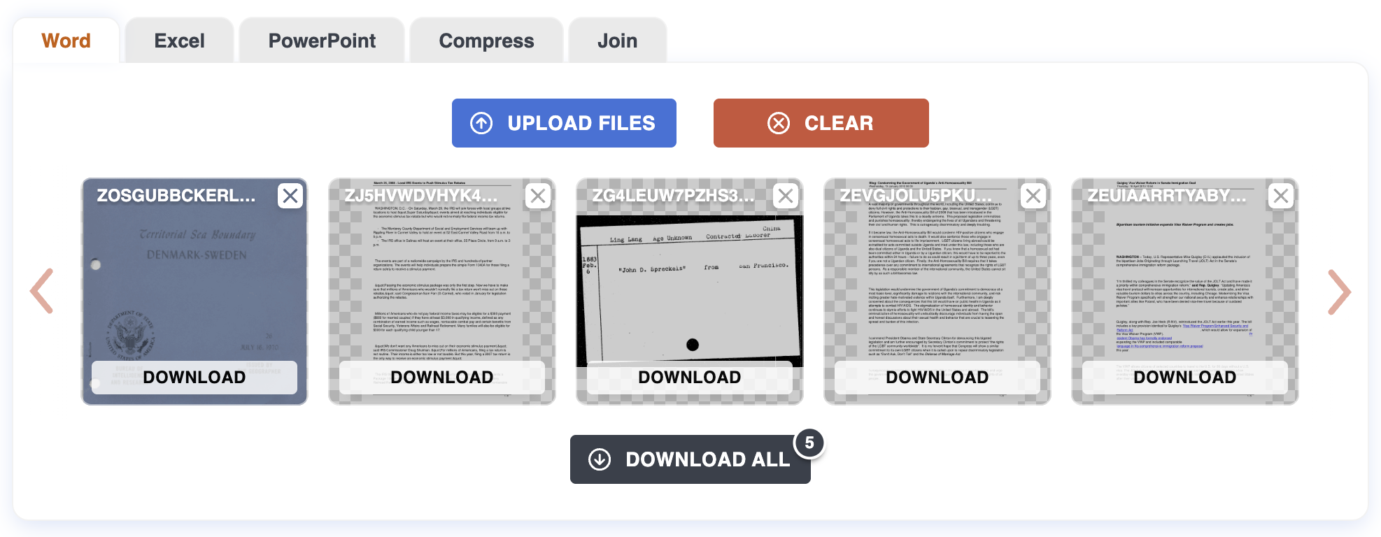 merge complete, single download button